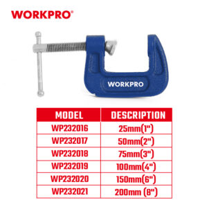 C-CLAMP 100MM (4") WORKPRO - Image 2