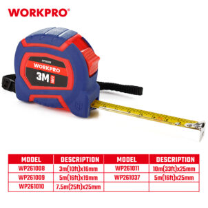 TAPE MEASURE WITH NYLON COATED BLADE 10M(33FT) X25MM WORKPRO