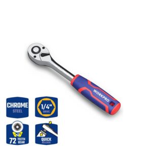 DR. QUICK -RELEASE RATCHET HANDLE,72T 1/4" WORKPRO - Image 9