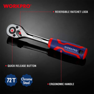 DR. QUICK -RELEASE RATCHET HANDLE,72T 1/4" WORKPRO - Image 13