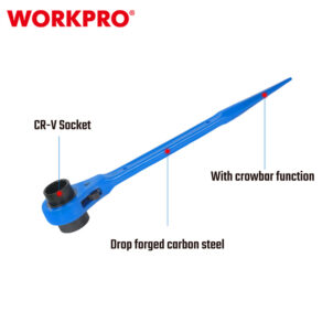 SHARP TAIL DOUBLE SOCKET RATCHET WRENCH 17X19MM WORKPRO - Image 4